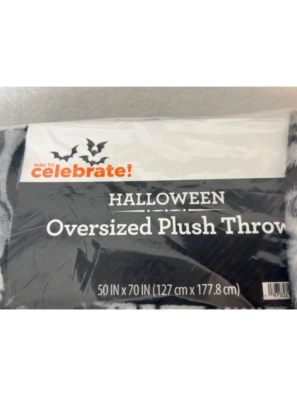 Way To Celebrate Halloween Oversized Plush Throw 50x70 Crow Haunted House New